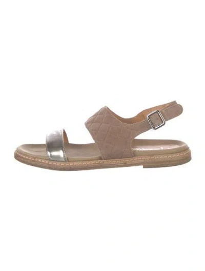 Pre-owned Aquatalia Suede Slingback Sandals
