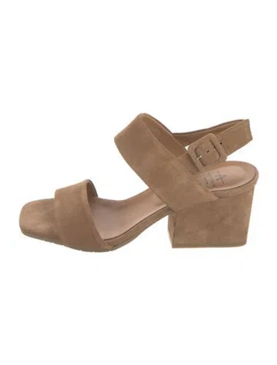 Pre-owned Aquatalia Suede Slingback Sandals In Neutral