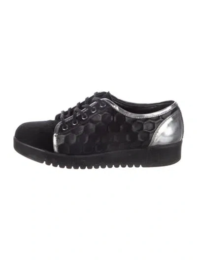 Pre-owned Aquatalia Suede Sneakers In Black