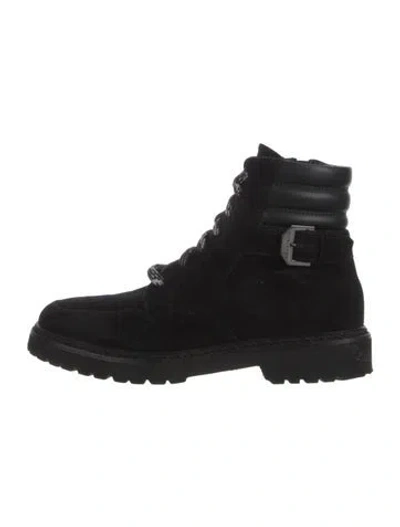 Pre-owned Aquatalia Suede Sneakers In Black