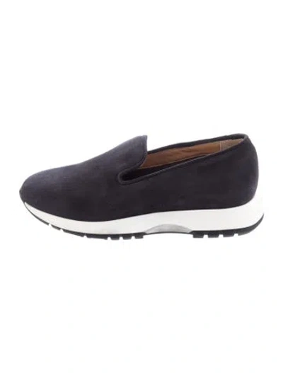 Pre-owned Aquatalia Suede Sneakers In Blue