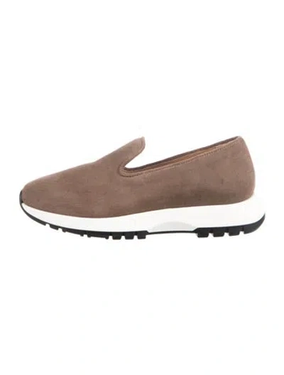 Pre-owned Aquatalia Suede Sneakers In Neutrals