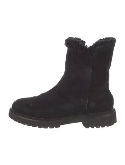 Pre-owned Aquatalia Suede Snow Boots In Black