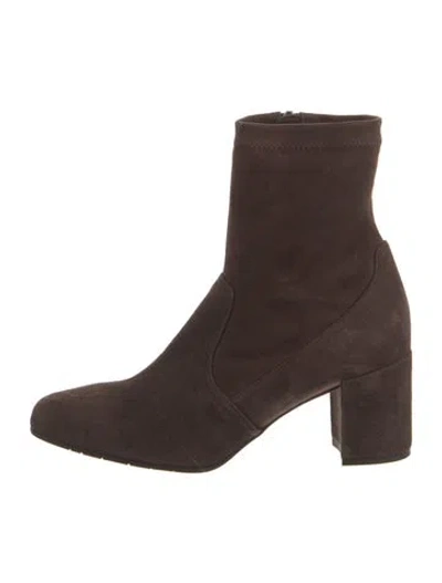 Pre-owned Aquatalia Suede Sock Boots In Brown