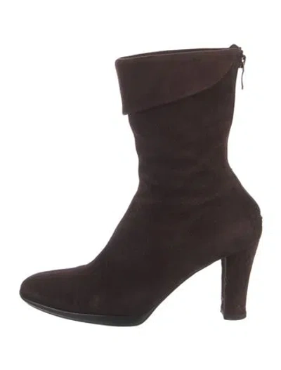 Pre-owned Aquatalia Suede Sock Boots In Brown