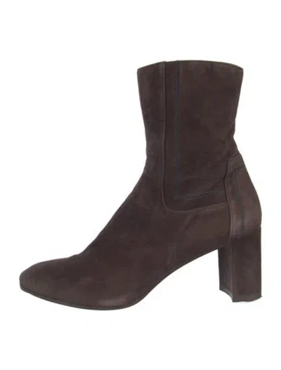 Pre-owned Aquatalia Suede Sock Boots In Brown