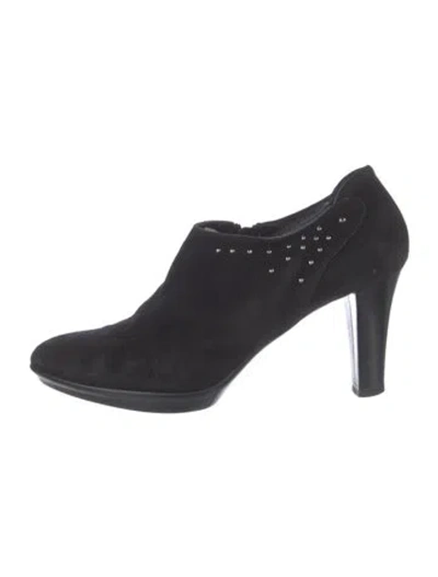 Pre-owned Aquatalia Suede Studded Accents Pumps In Black