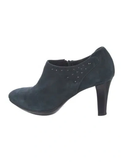 Pre-owned Aquatalia Suede Studded Accents Pumps In Blue