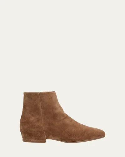 Aquatalia Ulyssa Waterproof Suede Ankle Boots With Hidden Wedge In Brown