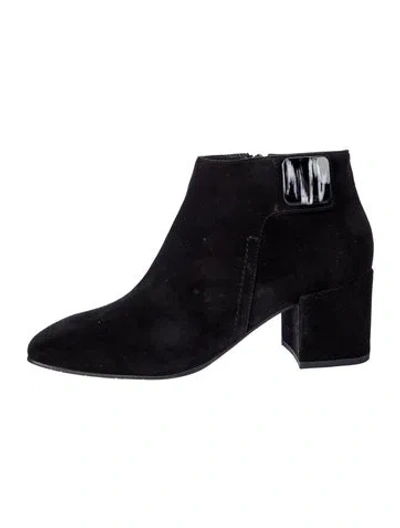 Pre-owned Aquatalia Velvet Boots In Black