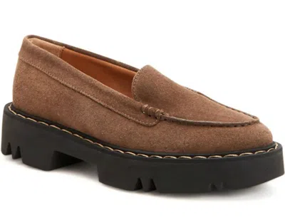 Aquatalia Women's Hayley Water Resistant Platform Loafer In Taupe In Brown