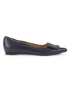 Aquatalia Jena Weatherproof Pointed Toe Flat In Blue