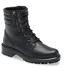 Aquatalia Women's Leather Water Resistant Combat Boots In Black In Black