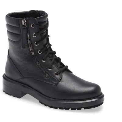 Aquatalia Women's Leather Water Resistant Combat Boots In Black