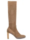 Aquatalia Women's Rhumba Ii Stretch Suede Knee-length Boots In Champagne