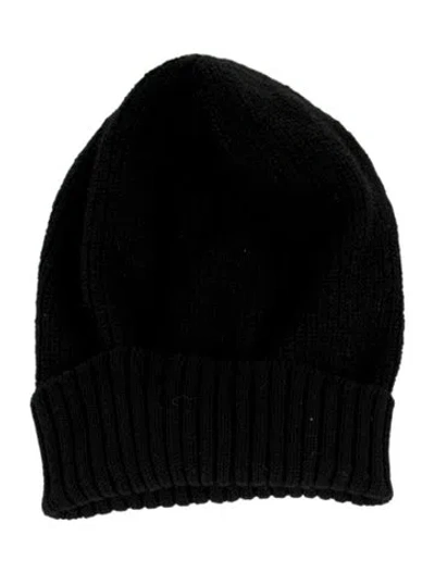 Pre-owned Aquatalia Wool Knit Beanie Hat In Black