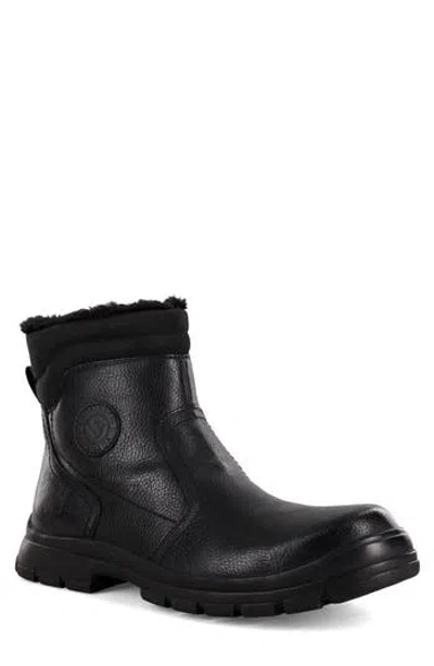 Aquatherm By Santana Canada Driver Faux Leather Ankle Boot In Black