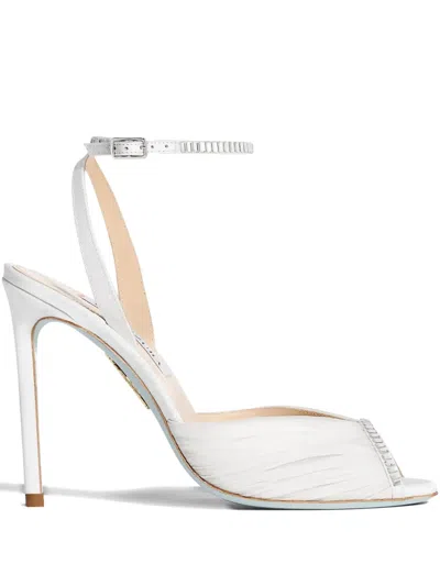 Aquazzura 105 Be Mine Sandals In White