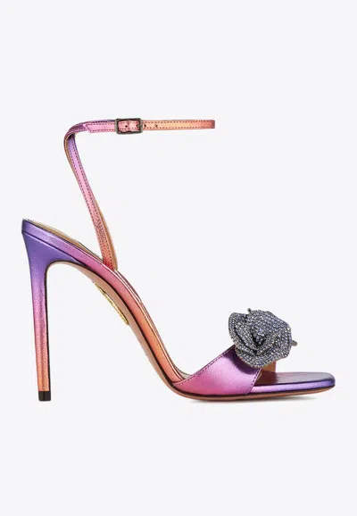 Aquazzura 105 Crystal-embellished Orchid Sandals