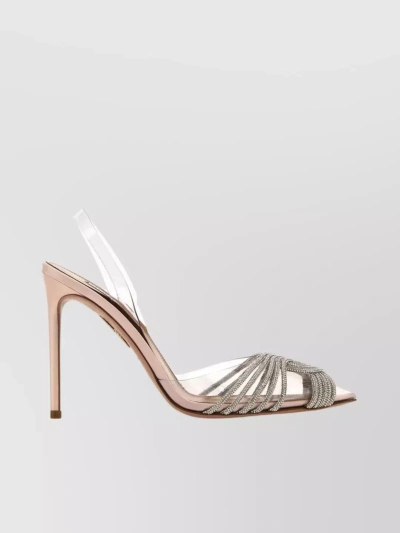 Aquazzura 105 Gatsby Pvc Pumps With Clear Strap In Cream