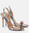 Aquazzura So Nude 105 Printed Snake-effect Leather Slingback Sandals In Multicoloured