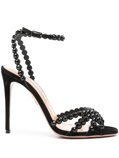 Aquazzura 105m Tequila Sandals In Black