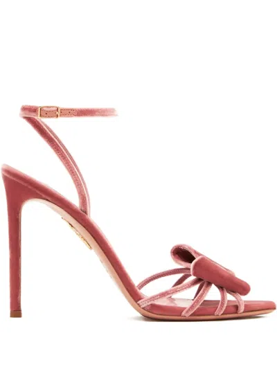 Aquazzura 105mm Bow-embellished Stiletto Sandals In Pink
