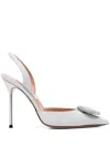 Aquazzura 105mm Crystal Hoop Sling Pumps In Silver