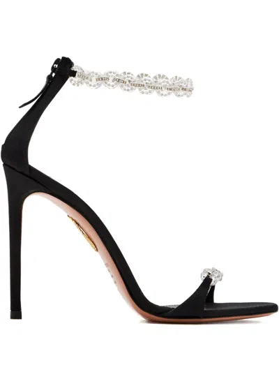 Aquazzura 105mm Embellished Stiletto Heeled Sandals In Black