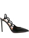 Aquazzura Decollete Bootie Pump 85 In Suede In Black