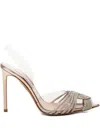 Aquazzura 105mm Gatsby Crystal-embellished Slingback Pumps In Gold