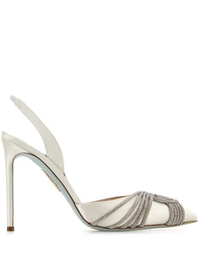 Aquazzura 105mm Gatsby Pumps In White