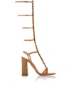 Aquazzura Destiny Gladiator 105 Braided Leather Sandals In Brown