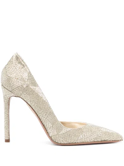 Aquazzura 105mm La Nuit Pumps In Gold
