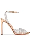 Aquazzura 105mm Lumiere Sandals In Silver