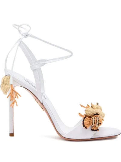 Aquazzura 105mm Marea Sandals In White