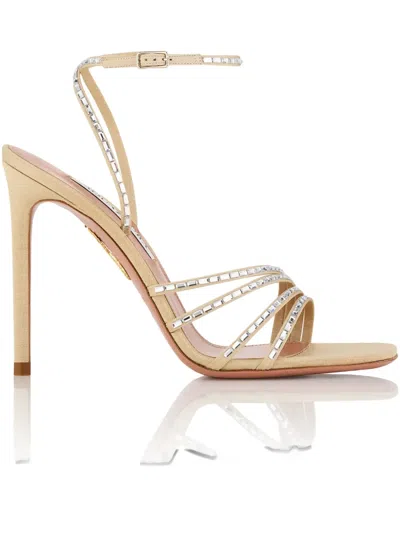 Aquazzura 105mm Mistica Sandals In Neutral