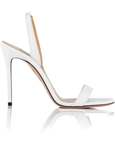 Aquazzura 105mm So Nude Sandals In White
