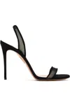 Aquazzura 105mm So Nude Slingback Mesh Sandals In Black