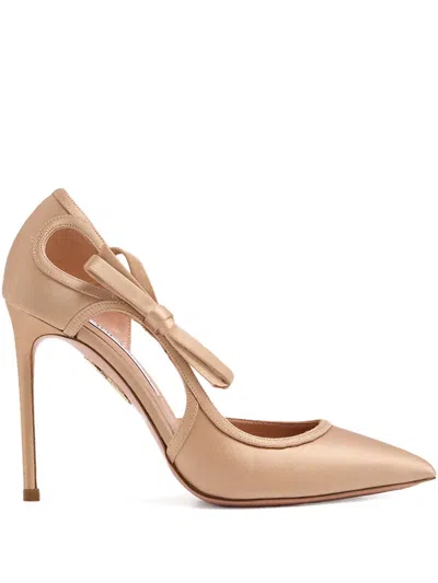 AQUAZZURA 105MM SOAVE BOW PUMPS