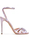 Aquazzura Tequila 105 Crystal-embellished Sandals In パープル