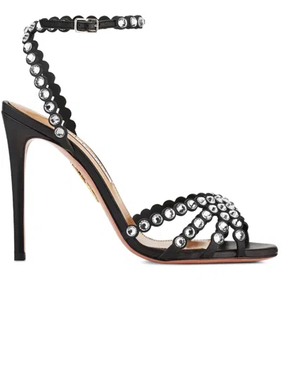 Aquazzura 105mm Tequila Sandals In Black
