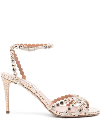 Aquazzura 105mm Tequila Sandals In Neutrals