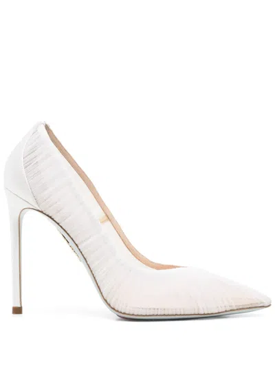 Aquazzura 105mm Voile Pumps In White