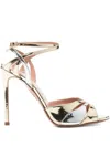 Aquazzura 110m Metallic Ankle-strap Heeled Sandals