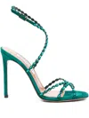 Aquazzura 110mm Crystal-embellished Slingback Sandals In Green