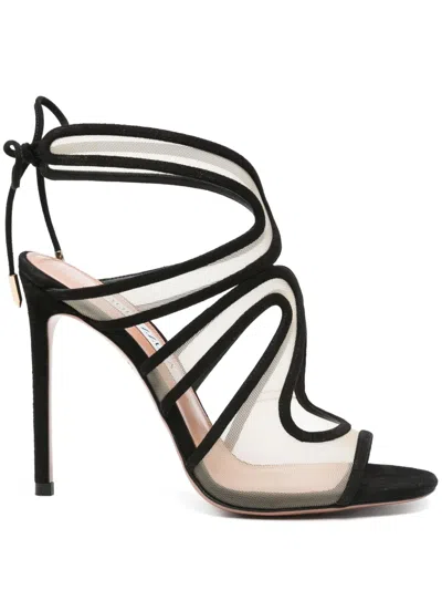 Aquazzura 110mm Cut Out-detail Sandals In Black