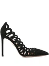 Aquazzura 110mm Cut-out Stiletto Heeled Pumps In Black