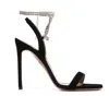Aquazzura Careless Whisper Ankle Strap Embellished Sandals In Black