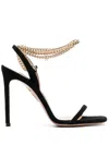 Aquazzura 116mm Chain-link Suede Pumps In 黑色
